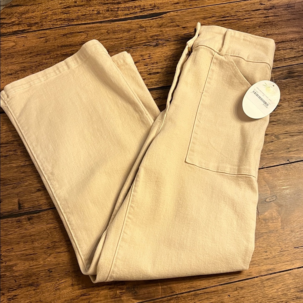 NWT Self Contrast Aria High Waist Pant in Oatmeal.  Size 27 - Picture 7 of 8